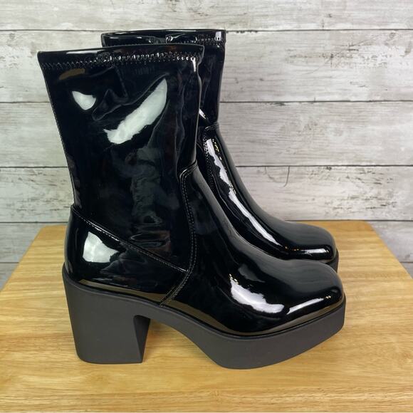 Aldo Upstep Lug Sole Ankle Boot Black Size 7 - Picture 1 of 5